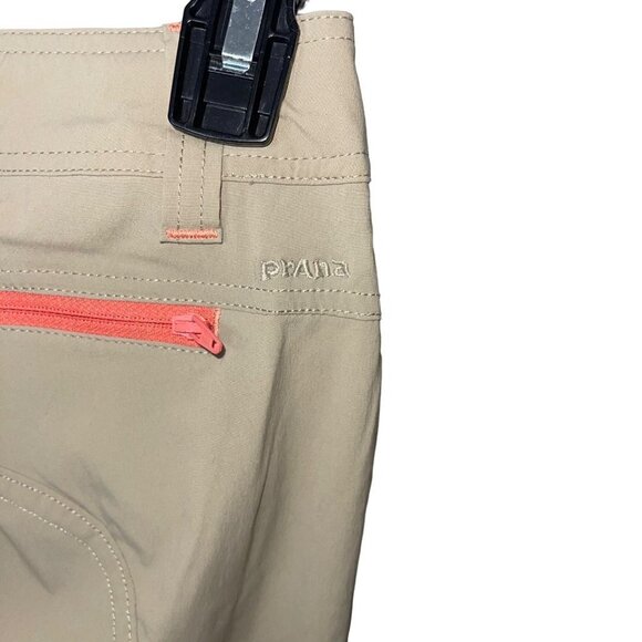Prana Aria Womens Convertible Capri Pants Size 2 Tan Orange Pants Short Inseam - Picture 5 of 12